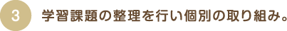 学習課題の整理を行い個別の取り組み。